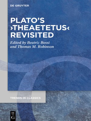 cover image of Plato's ›Theaetetus  Revisited